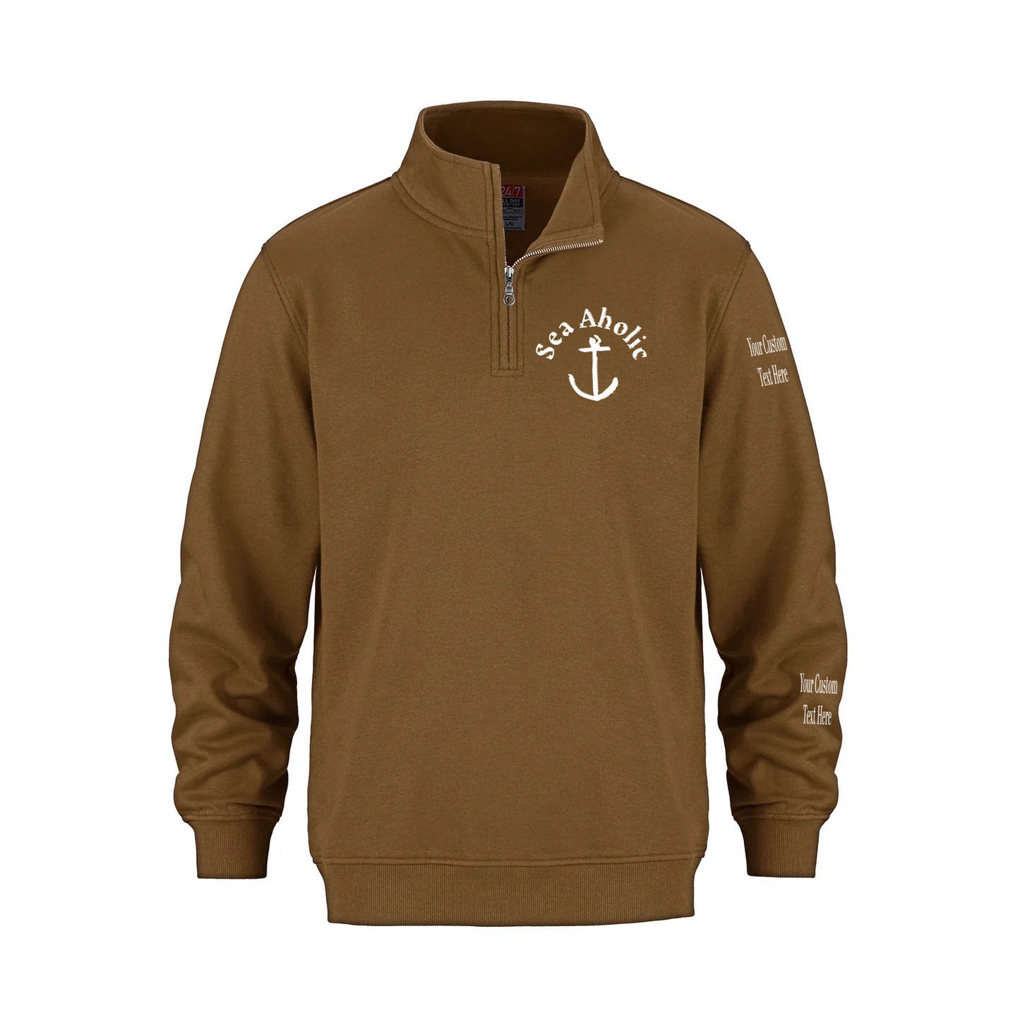 Signature Sea Aholic Premium Embroidered 1/4 Zip Sweater
