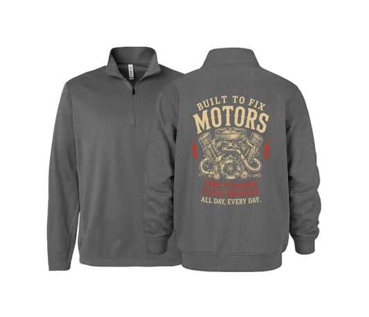 Built to Fix Motors Premium 1/4 Zip Sweater