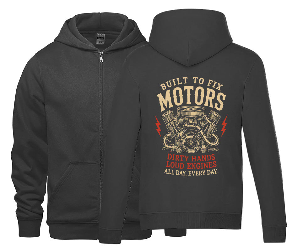 Built to Fix Motors Premium Zip-Up Sweater