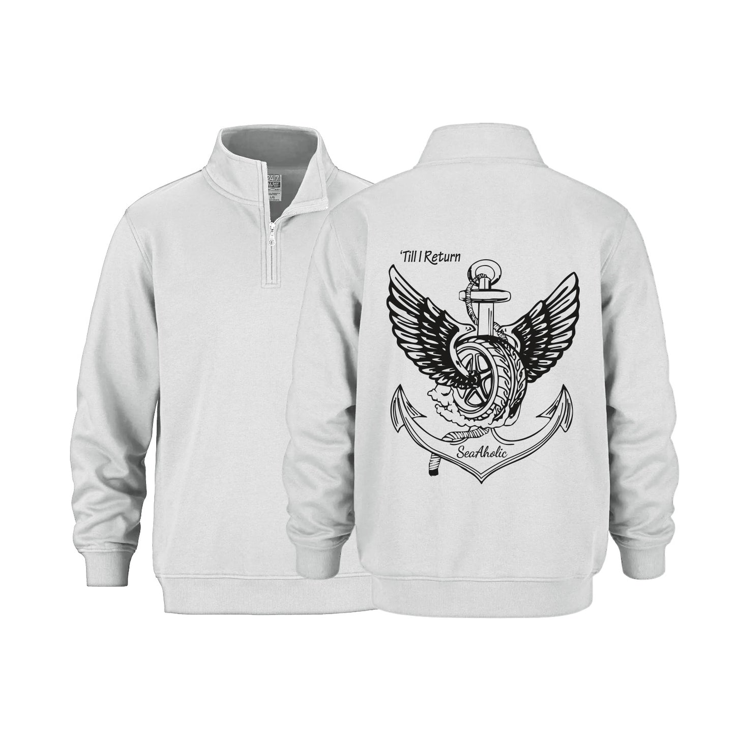 Till I Return Premium Printed 1/4 Zip Sweater