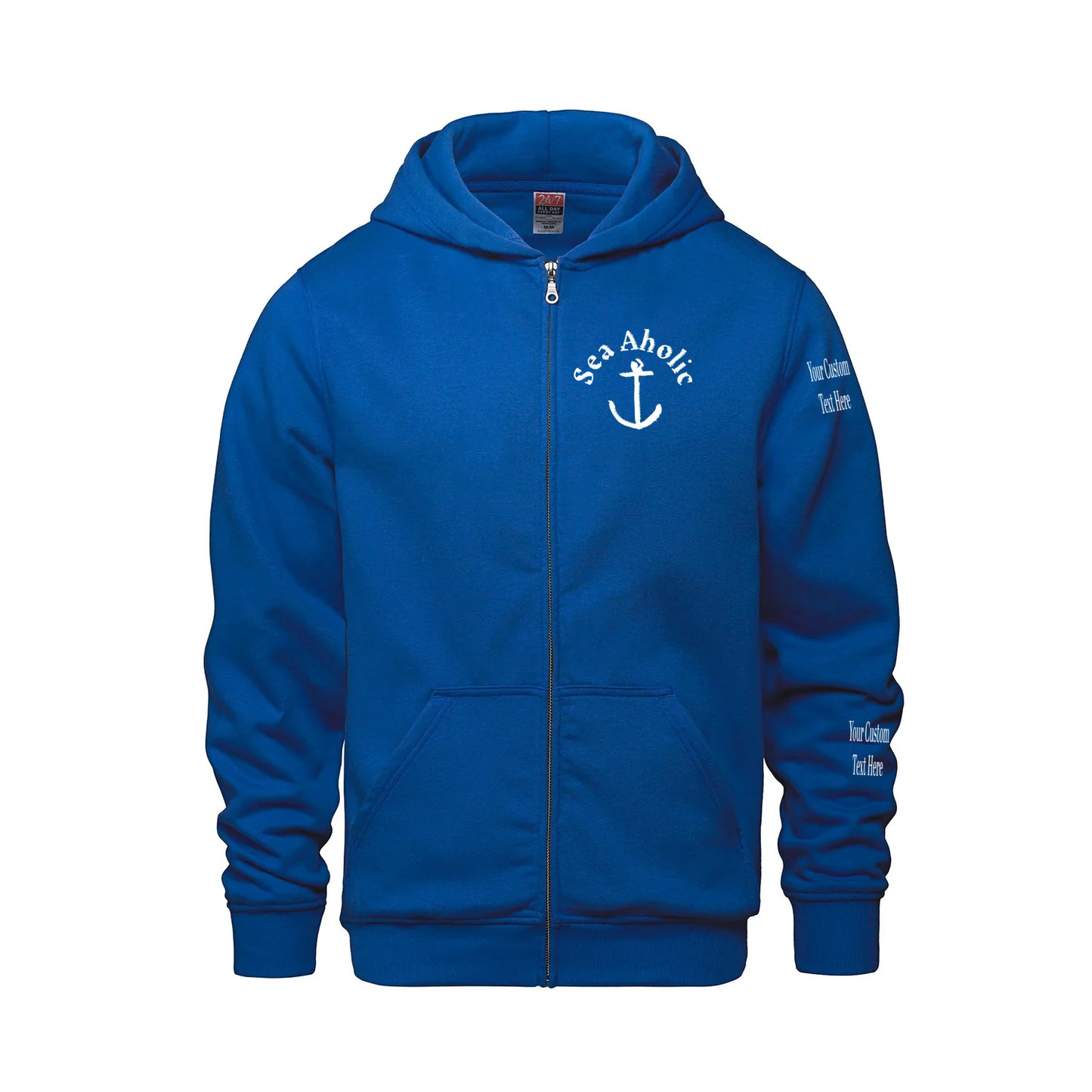 Signature Sea Aholic Premium Embroidered Zip-Up Sweater