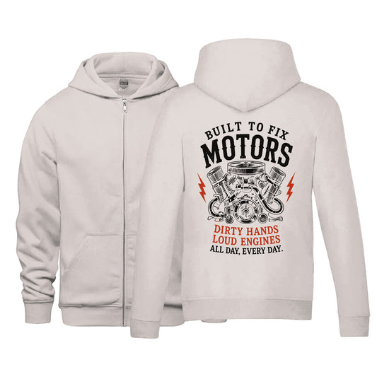 Built to Fix Motors Premium Zip-Up Sweater